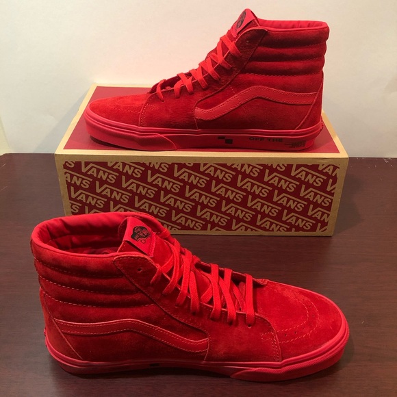 Vans SK8 Hi Nubuck, Red, Various Sizes - Picture 9 of 14